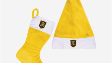 Livingston FC Santa Hat & Stocking Tree Ornament Set