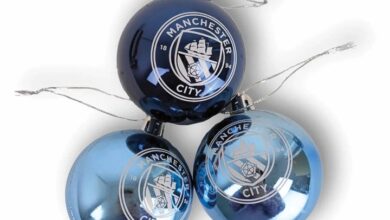 Manchester City FC 3 Pack Metallic Crest Ornaments