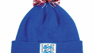 England Blue Bobble Hat