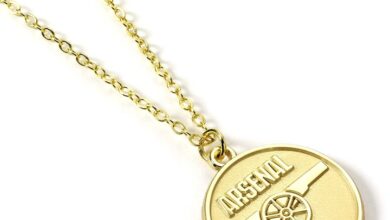 Arsenal FC Gold Tone Crest Necklace