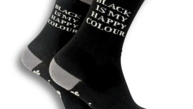 Black is my Happy Colour Socks - Size 4 - 8