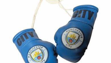 Manchester City FC Car Hanging Boxing Gloves