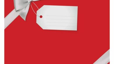 Red with Silver Bow Square Calendar Gift Wrap Envelope