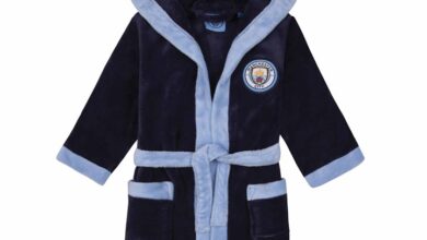 Manchester City FC Kids Navy Hooded Dressing Gown 3 - 4 Years