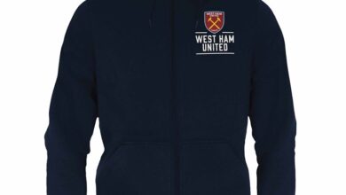 West Ham United FC Adult Navy Zip Hoodie Small