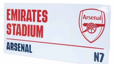 Arsenal FC White Metal Street Sign