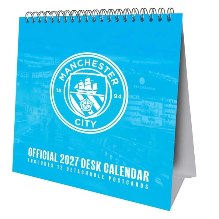 Manchester City FC, Postcard Easel Desk Calendar 2027