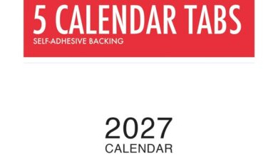 Mini Calendar Tabs 5 Pack 2027