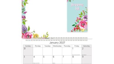 Flowers Memo Calendar & Shopping Pad 2027