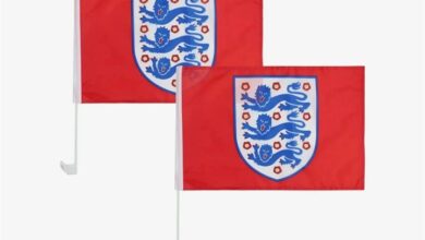 England 2 Pack Car Flags