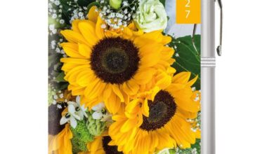 Sunflowers Photograph Slim Diary with Pen 2027
