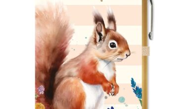 Squirrel Watercolour Slim Diary with Pen 2027