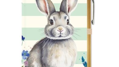 Rabbit Watercolour Slim Diary with Pen 2027