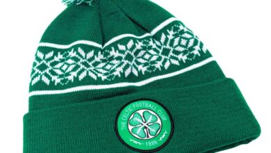 Celtic FC Snowflake Beanie Hat with Pom Pom