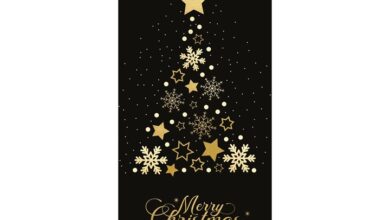 Black and Gold Tree Slim Calendar Gift Wrap Envelope