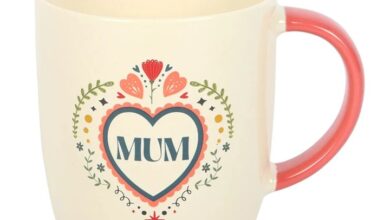 Mum Folk Heart Ceramic Mug