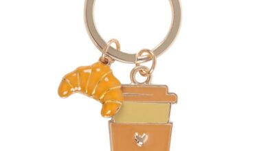 Coffee and Croissant Keyring