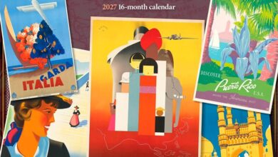 Vintage Travel Posters Calendar 2027