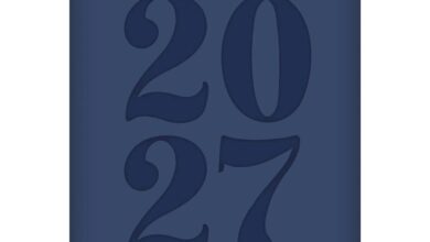 Blue Embossed Pocket Diary 2027