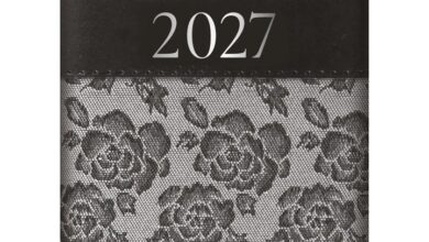 Grey Embroidered Roses Pocket Diary 2027