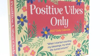 Positive Vibes Only Desk Calendar 2027