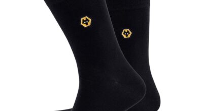 Wolverhampton Wanderers FC Black Dress Socks - Size 7 - 11